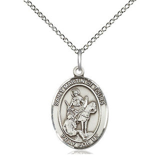 Sterling Silver Saint Martin of Tours Medal Religious Jewelry Engraved Catholic Saint Jewelry