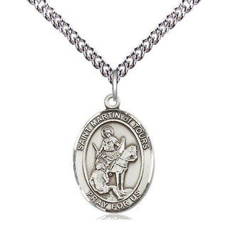 Sterling Silver Saint Martin of Tours Medal Religious Jewelry Engraved Catholic Saint Jewelry