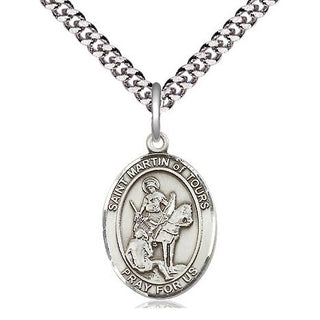 Sterling Silver Saint Martin of Tours Medal Religious Jewelry Engraved Catholic Saint Jewelry