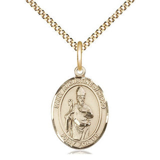 14kt Gold Filled Saint Augustine of Hippo Medal Religious Jewelry Engraved Catholic Saint Jewelry