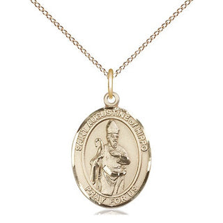 14kt Gold Filled Saint Augustine of Hippo Medal Religious Jewelry Engraved Catholic Saint Jewelry