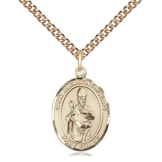 14kt Gold Filled Saint Augustine of Hippo Medal Religious Jewelry Engraved Catholic Saint Jewelry