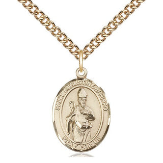 14kt Gold Filled Saint Augustine of Hippo Medal Religious Jewelry Engraved Catholic Saint Jewelry