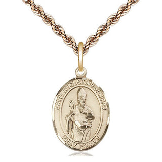 14kt Gold Filled Saint Augustine of Hippo Medal Religious Jewelry Engraved Catholic Saint Jewelry