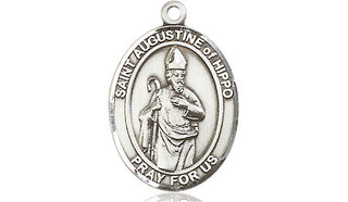 Pewter Saint Augustine of Hippo Medal Engraved Catholic Saint Jewelry