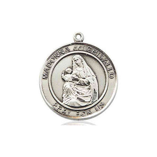 Pewter Madonna del Ghisallo Medal Engraved Catholic Saint Jewelry