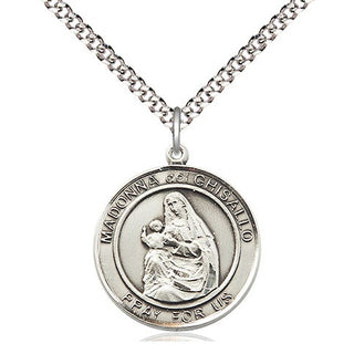 Pewter Madonna del Ghisallo Medal Religious Jewelry Engraved Catholic Saint Jewelry