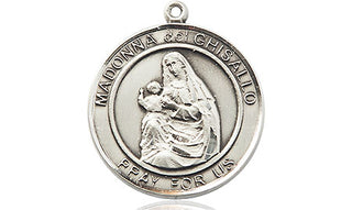 Sterling Silver Madonna del Ghisallo Medal Engraved Catholic Saint Jewelry