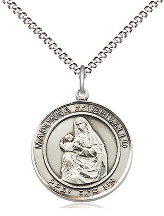 Sterling Silver Madonna del Ghisallo Medal Religious Jewelry Engraved Catholic Saint Jewelry