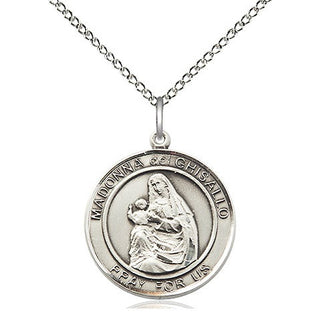 Sterling Silver Madonna del Ghisallo Medal Religious Jewelry Engraved Catholic Saint Jewelry