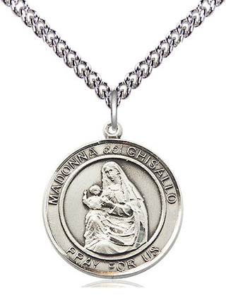 Sterling Silver Madonna del Ghisallo Medal Religious Jewelry Engraved Catholic Saint Jewelry