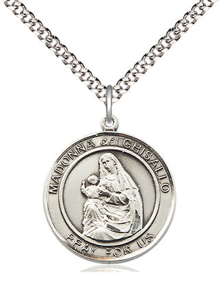 Sterling Silver Madonna del Ghisallo Medal Religious Jewelry Engraved Catholic Saint Jewelry