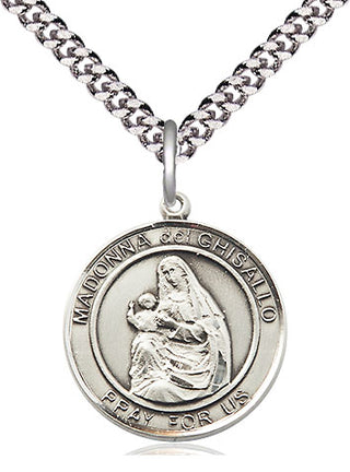 Sterling Silver Madonna del Ghisallo Medal Religious Jewelry Engraved Catholic Saint Jewelry