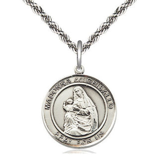 Sterling Silver Madonna del Ghisallo Medal Religious Jewelry Engraved Catholic Saint Jewelry