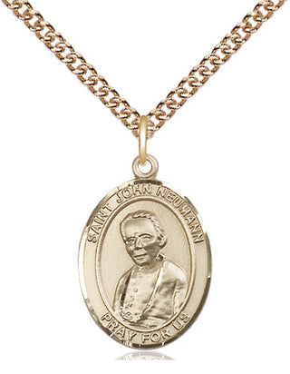 14kt Gold Filled Saint John Neumann Medal Religious Jewelry Engraved Catholic Saint Jewelry