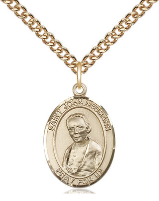 14kt Gold Filled Saint John Neumann Medal Religious Jewelry Engraved Catholic Saint Jewelry