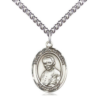 Sterling Silver Saint John Neumann Medal Religious Jewelry Engraved Catholic Saint Jewelry