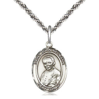 Sterling Silver Saint John Neumann Medal Religious Jewelry Engraved Catholic Saint Jewelry