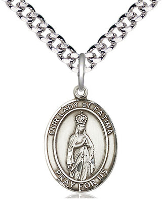 Pewter Our Lady of Fatima Medal Religious Jewelry Engraved Catholic Saint Jewelry
