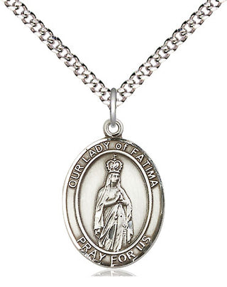 Pewter Our Lady of Fatima Medal Religious Jewelry Engraved Catholic Saint Jewelry