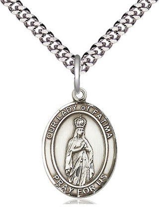 Pewter Our Lady of Fatima Medal Religious Jewelry Engraved Catholic Saint Jewelry