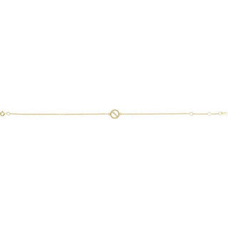 14K Yellow .03 CTW Natural Diamond Circle 6 1/2-7 1/2" Bracelet 
