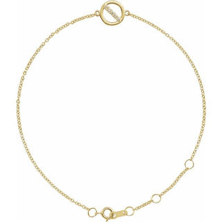 14K Yellow .03 CTW Natural Diamond Circle 6 1/2-7 1/2" Bracelet 