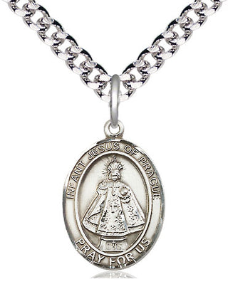 Pewter Infant of Prague Medal Religious Jewelry Engraved Catholic Saint Jewelry