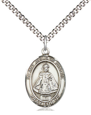 Pewter Infant of Prague Medal Religious Jewelry Engraved Catholic Saint Jewelry