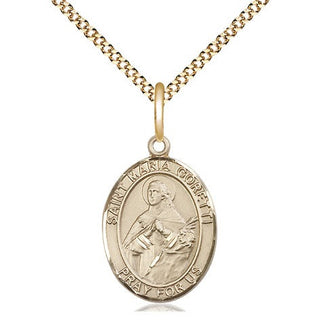 14kt Gold Filled Saint Maria Goretti Medal Religious Jewelry Engraved Catholic Saint Jewelry