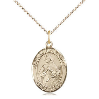 14kt Gold Saint Maria Goretti Medal Engraved Catholic Saint Jewelry