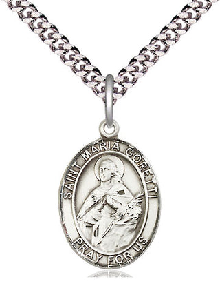 Pewter Saint Maria Goretti Medal Religious Jewelry Engraved Catholic Saint Jewelry