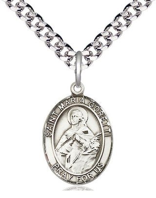Pewter Saint Maria Goretti Medal Religious Jewelry Engraved Catholic Saint Jewelry