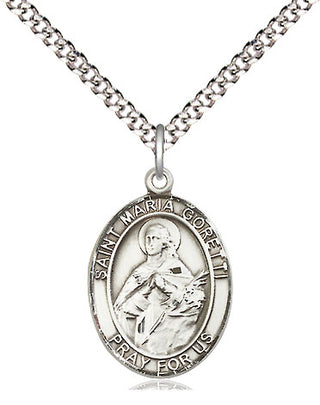 Pewter Saint Maria Goretti Medal Religious Jewelry Engraved Catholic Saint Jewelry