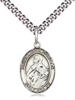 Pewter Saint Maria Goretti Medal Religious Jewelry Engraved Catholic Saint Jewelry