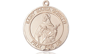 14kt Gold Filled Saint Maria Goretti Medal Engraved Catholic Saint Jewelry