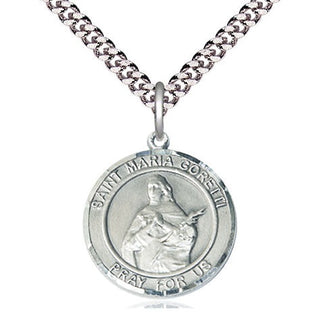 Pewter Saint Maria Goretti Medal Religious Jewelry Engraved Catholic Saint Jewelry