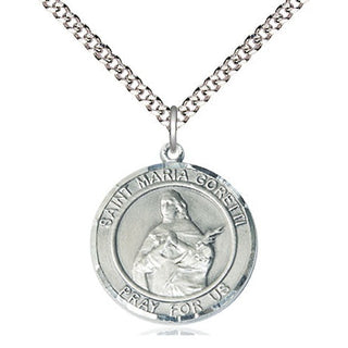 Pewter Saint Maria Goretti Medal Religious Jewelry Engraved Catholic Saint Jewelry