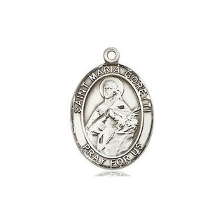 Sterling Silver Saint Maria Goretti Medal Religious Jewelry Engraved Catholic Saint Jewelry