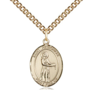 14kt Gold Saint Petronille Medal Engraved Catholic Saint Jewelry