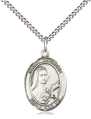 Pewter Saint Therese of Lisieux Medal Religious Jewelry Engraved Catholic Saint Jewelry