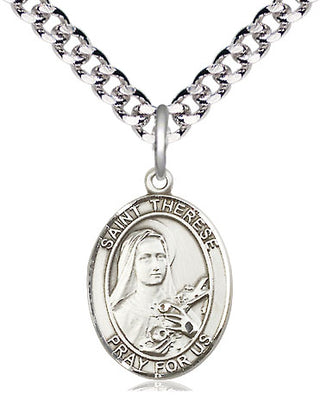 Pewter Saint Therese of Lisieux Medal Religious Jewelry Engraved Catholic Saint Jewelry