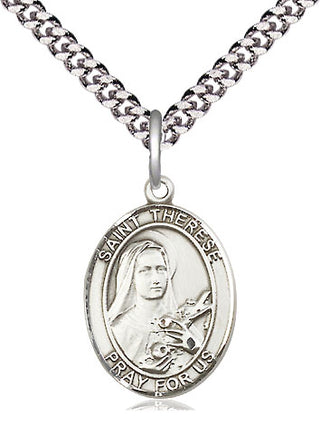 Pewter Saint Therese of Lisieux Medal Religious Jewelry Engraved Catholic Saint Jewelry