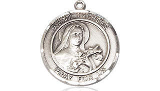 Pewter Saint Therese of Lisieux Medal Engraved Catholic Saint Jewelry