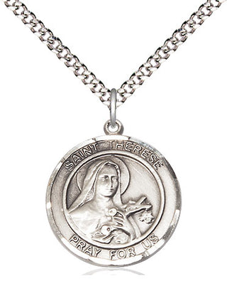 Pewter Saint Therese of Lisieux Medal Religious Jewelry Engraved Catholic Saint Jewelry