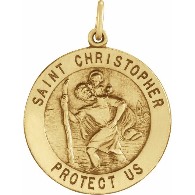 14K Yellow Gold Saint Christopher Medal at Catholic Shop – CatholicShop.com
