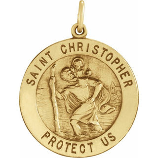 14K Yellow 25 mm Saint Christopher Medal