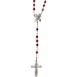 Red Confirmation Rosary with Holy Spirit Center