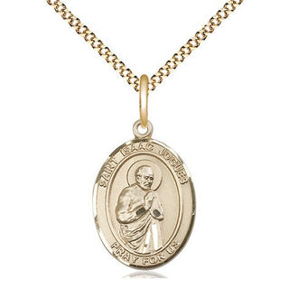 14kt Gold Filled Saint Isaac Jogues Medal Religious Jewelry Engraved Catholic Saint Jewelry