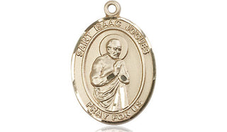 14kt Gold Saint Isaac Jogues Medal Engraved Catholic Saint Jewelry